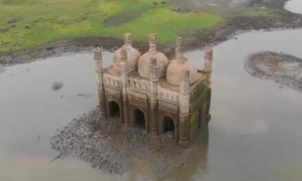 بہار: تالاب میں ڈوبی ہوئی مسجد اچانک باہر آئی، دیکھنے کے لیے لگی لوگوں کی بھیڑ